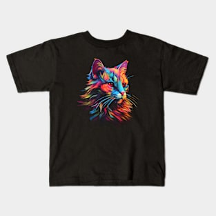 Neon Kitty #17 Kids T-Shirt